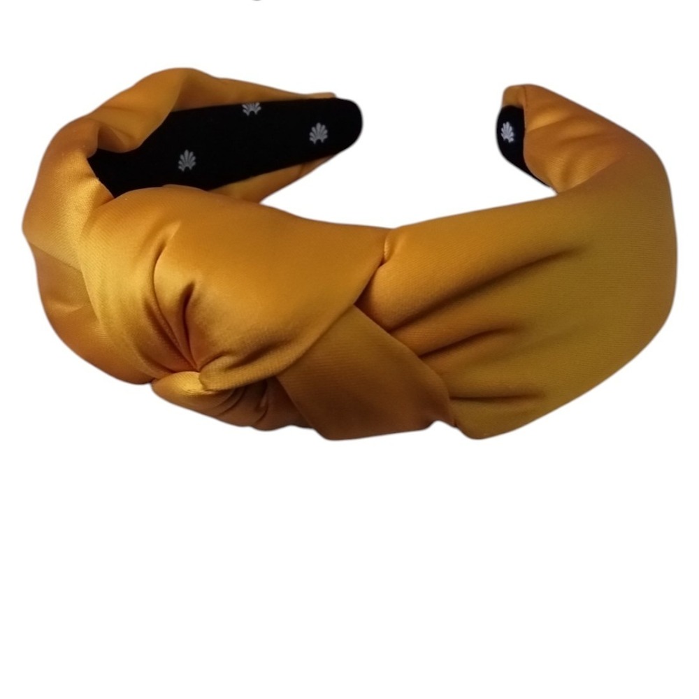 Lele Sadoughi Golden Rod Silk Knotted Headband Boho Comfort
